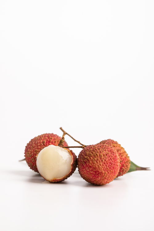 白底桂味荔枝夏季水果美食攝影圖 攝影
